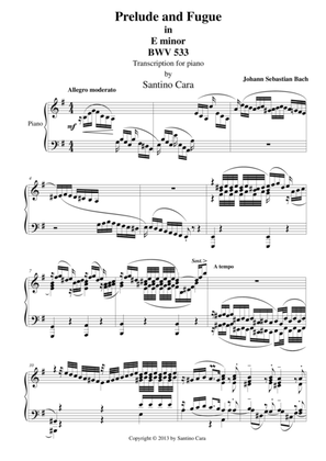 Prelude and Fugue in E minor for piano - BWV533