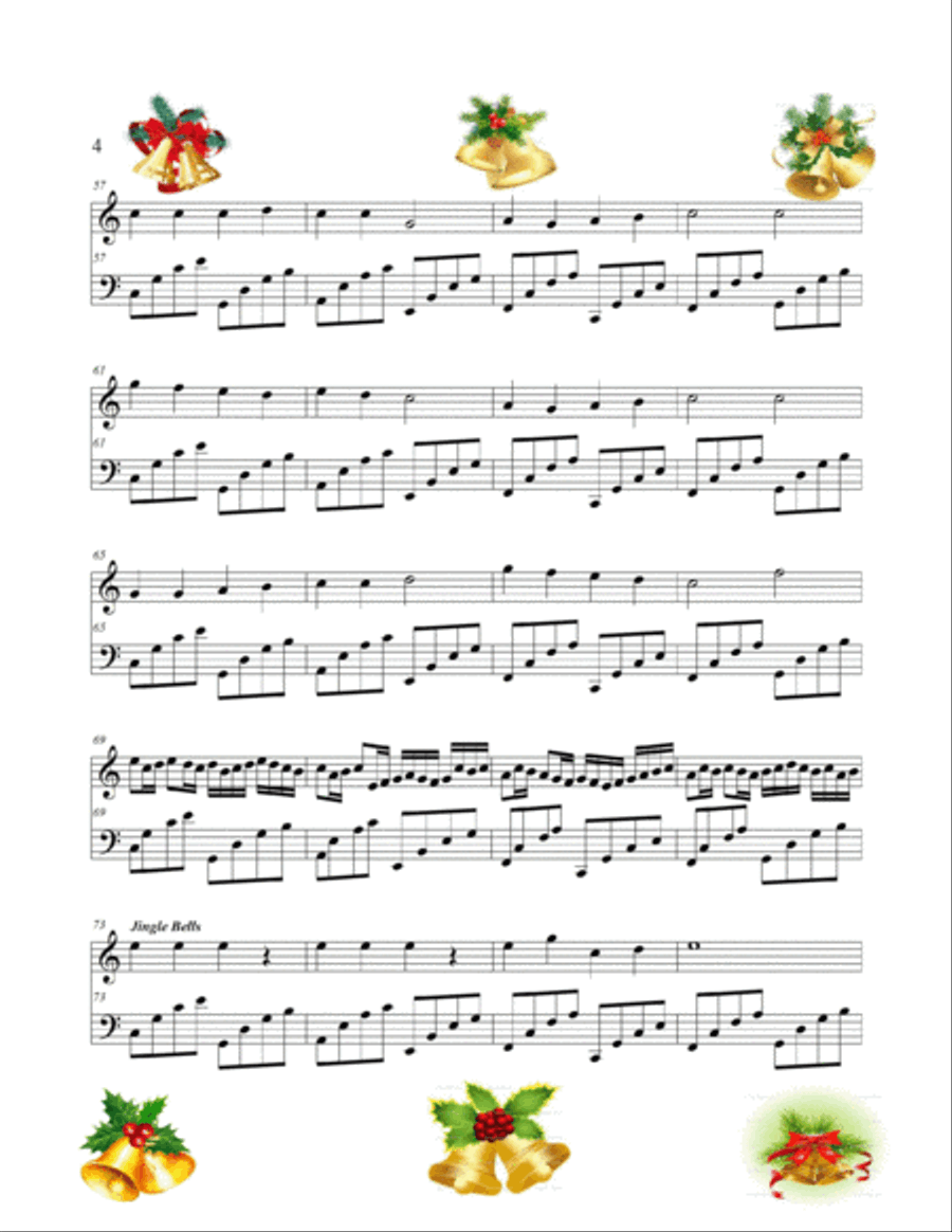 Pachelbel's Christmas Bells Piano Solo scores gallery preview page 5