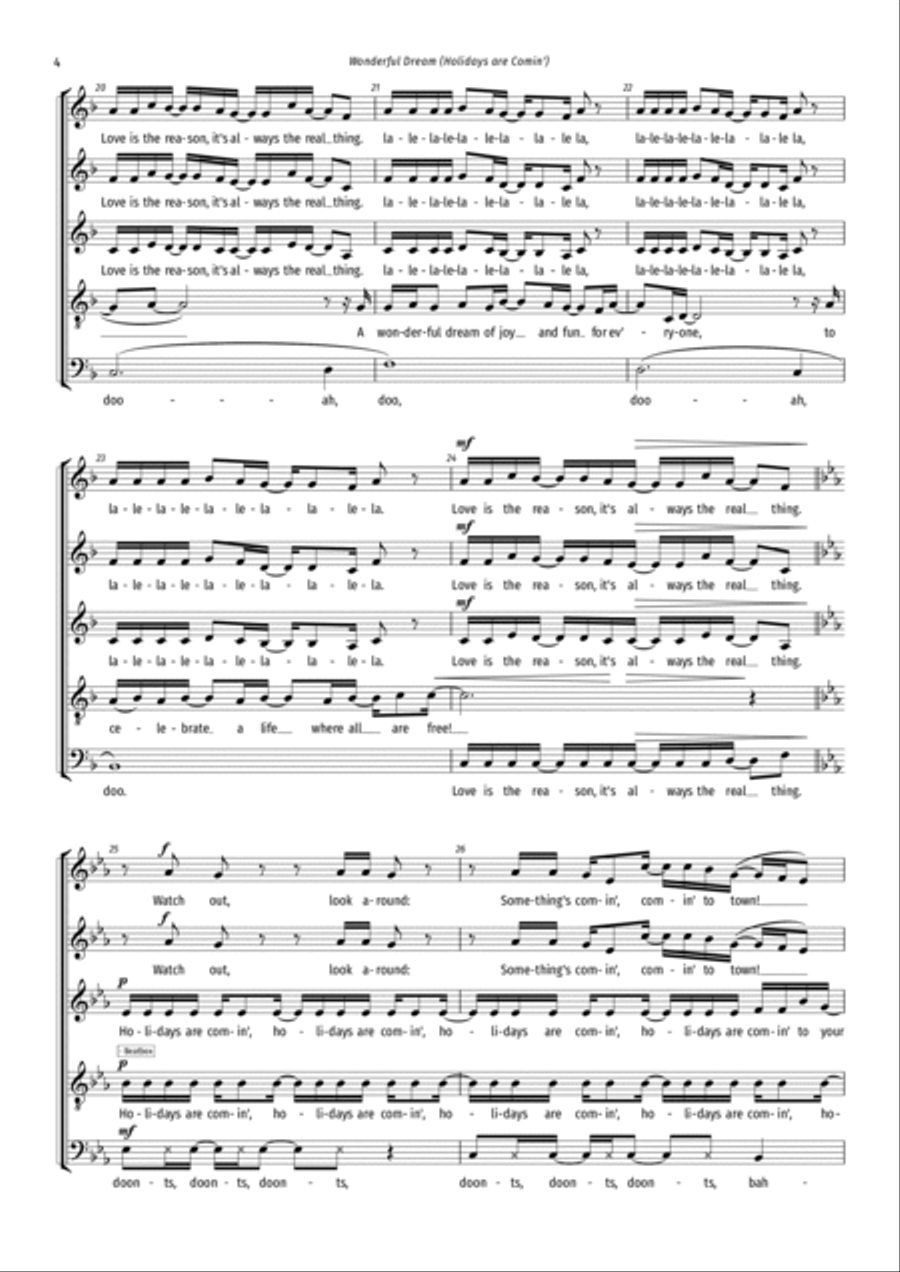 Wonderful Dream (holidays Are Coming) Divisi scores gallery preview page 4