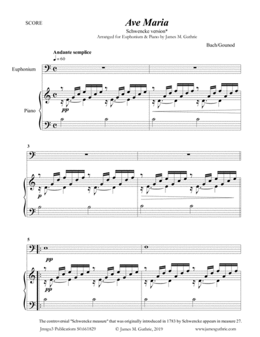 Bach-Gounod: Ave Maria, Schwencke version for Euphonium & Piano image number null