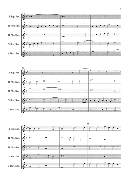 Exsultate Deo (Giovanni Pierluigi da Palestrina) Saxophone Quintet arr. Adrian Wagner image number null