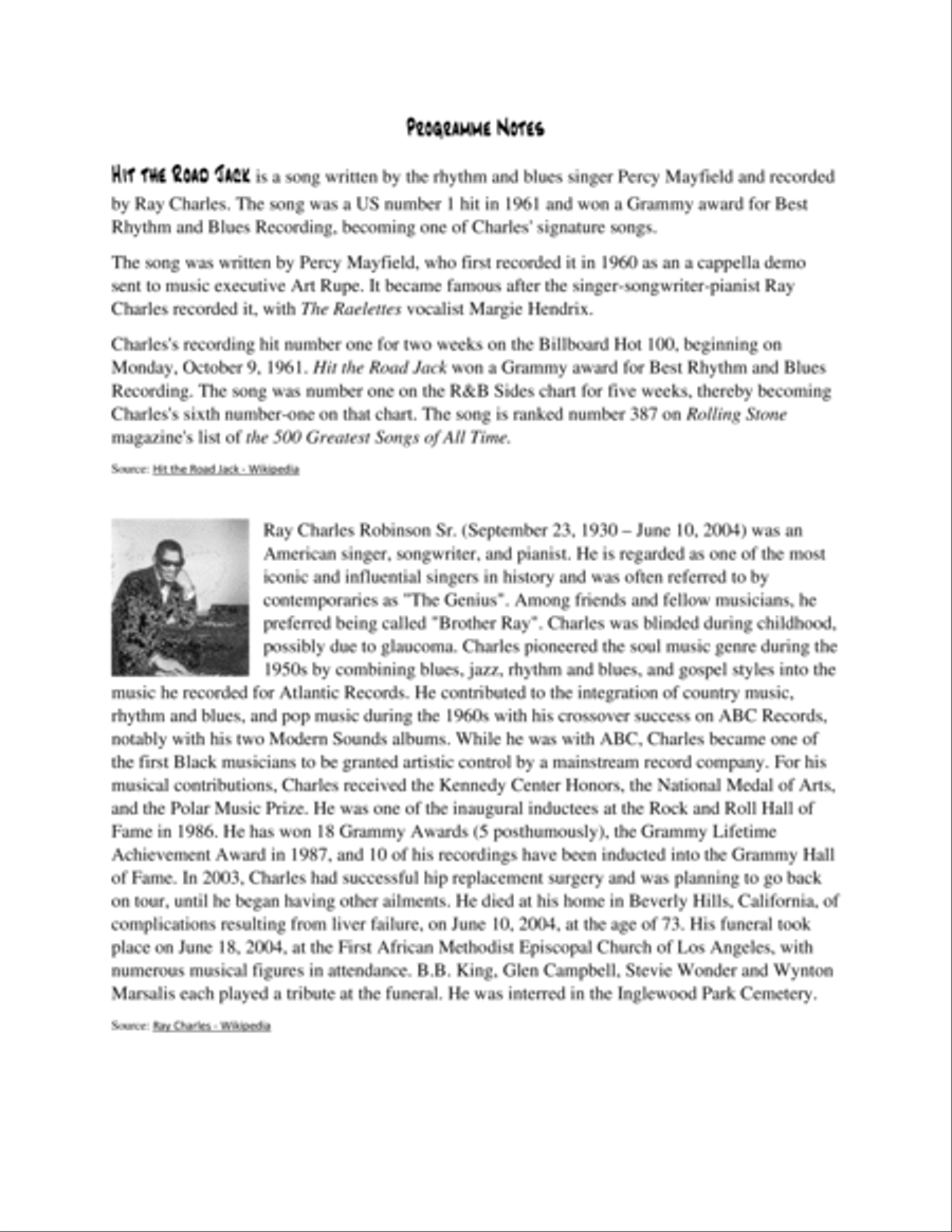 Hit The Road Jack Woodwind Quartet scores gallery preview page 2