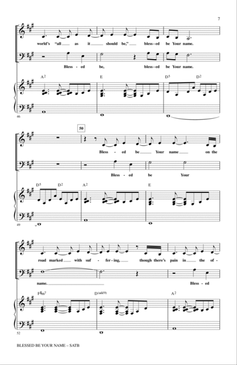 Blessed Be Your Name (arr. Marty Parks) 4-Part scores gallery preview page 6
