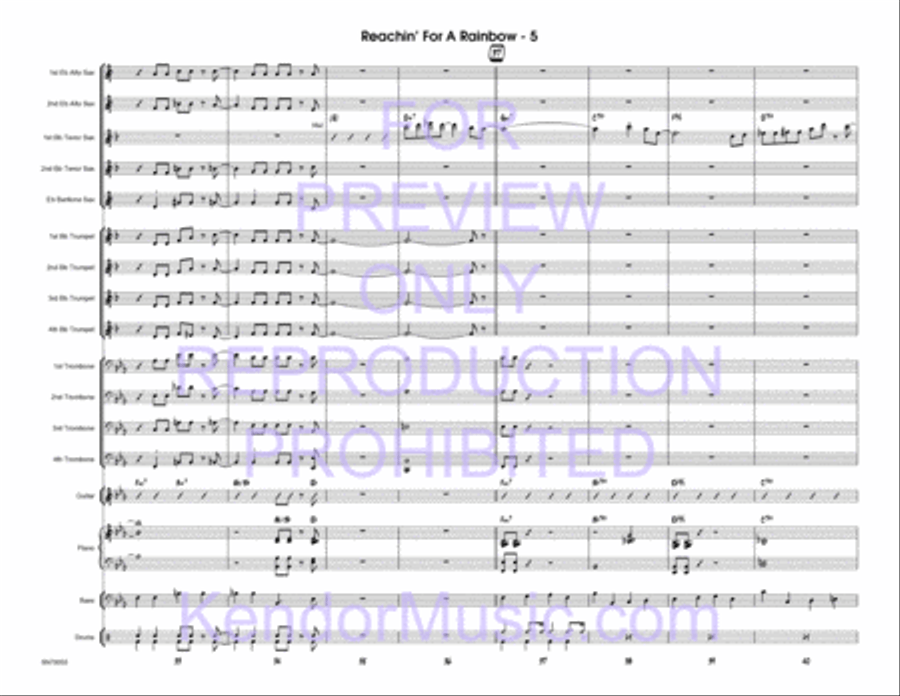 Reachin' For A Rainbow (Full Score) Jazz Ensemble scores gallery preview page 6
