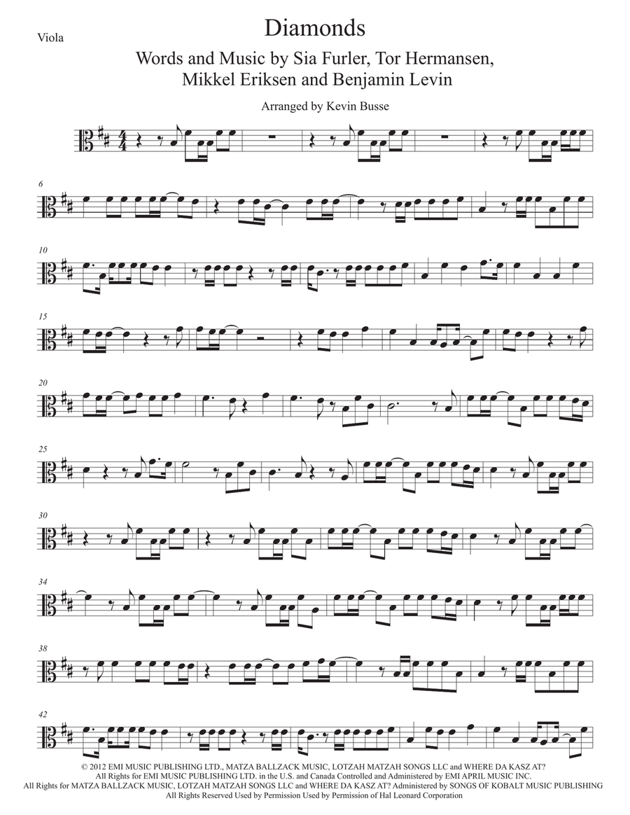 Diamonds Viola Solo scores gallery preview page 1