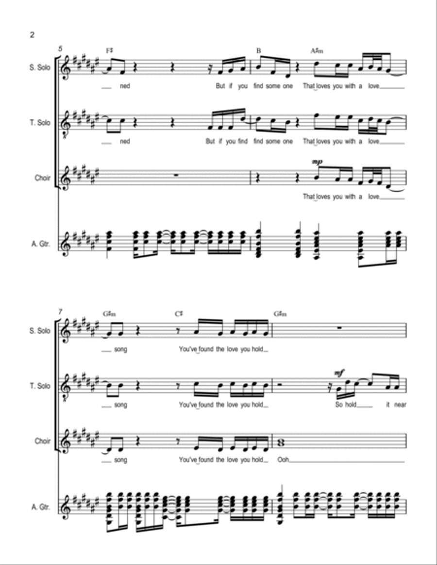The One You Love Guitar Tablature scores gallery preview page 2