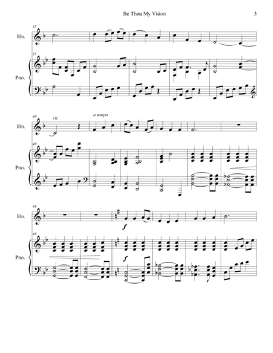 Be Thou My Vision (horn/piano), arr. Brenda Portman Horn scores gallery preview page 3