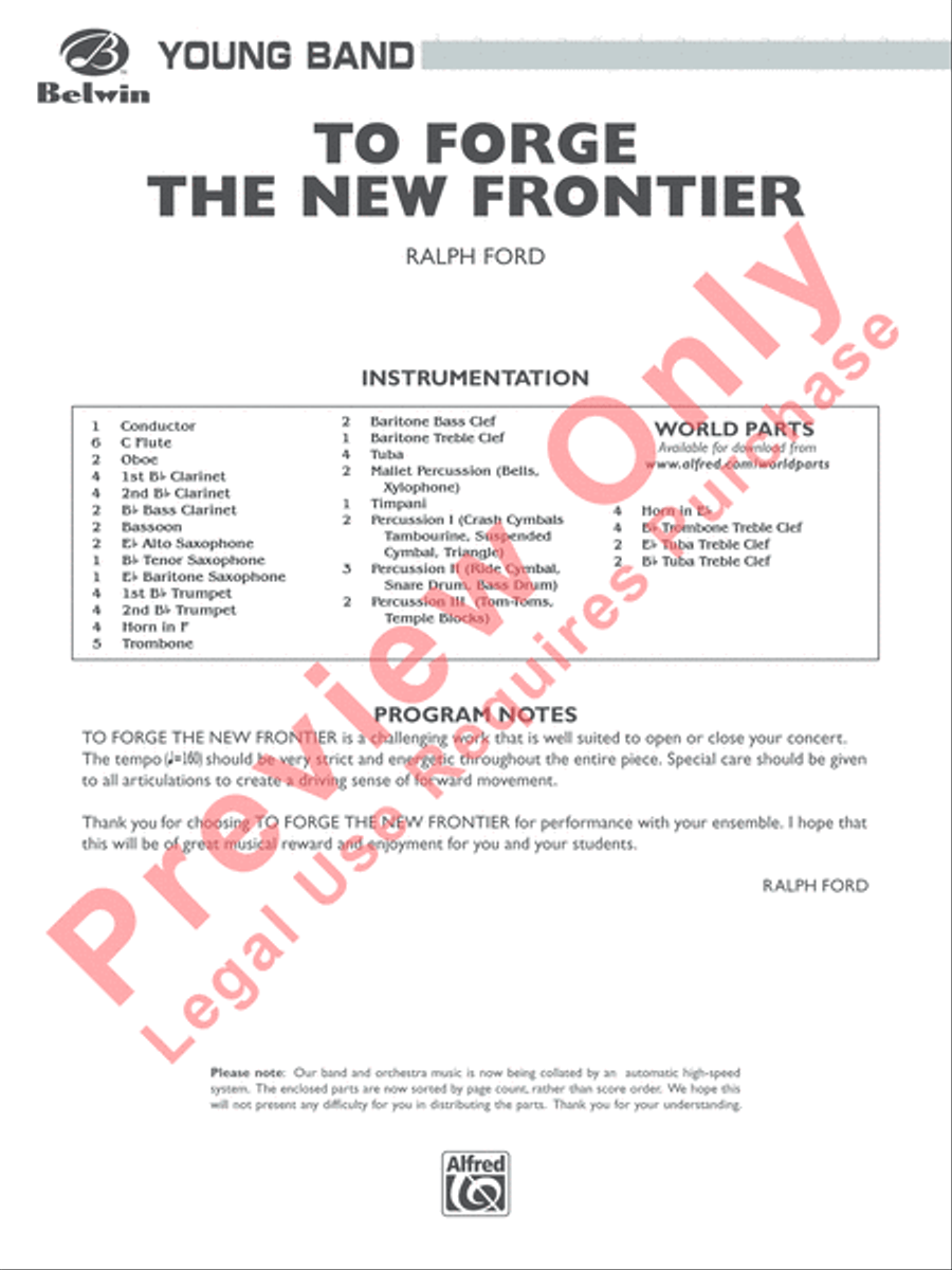 To Forge the New Frontier Concert Band scores gallery preview page 2