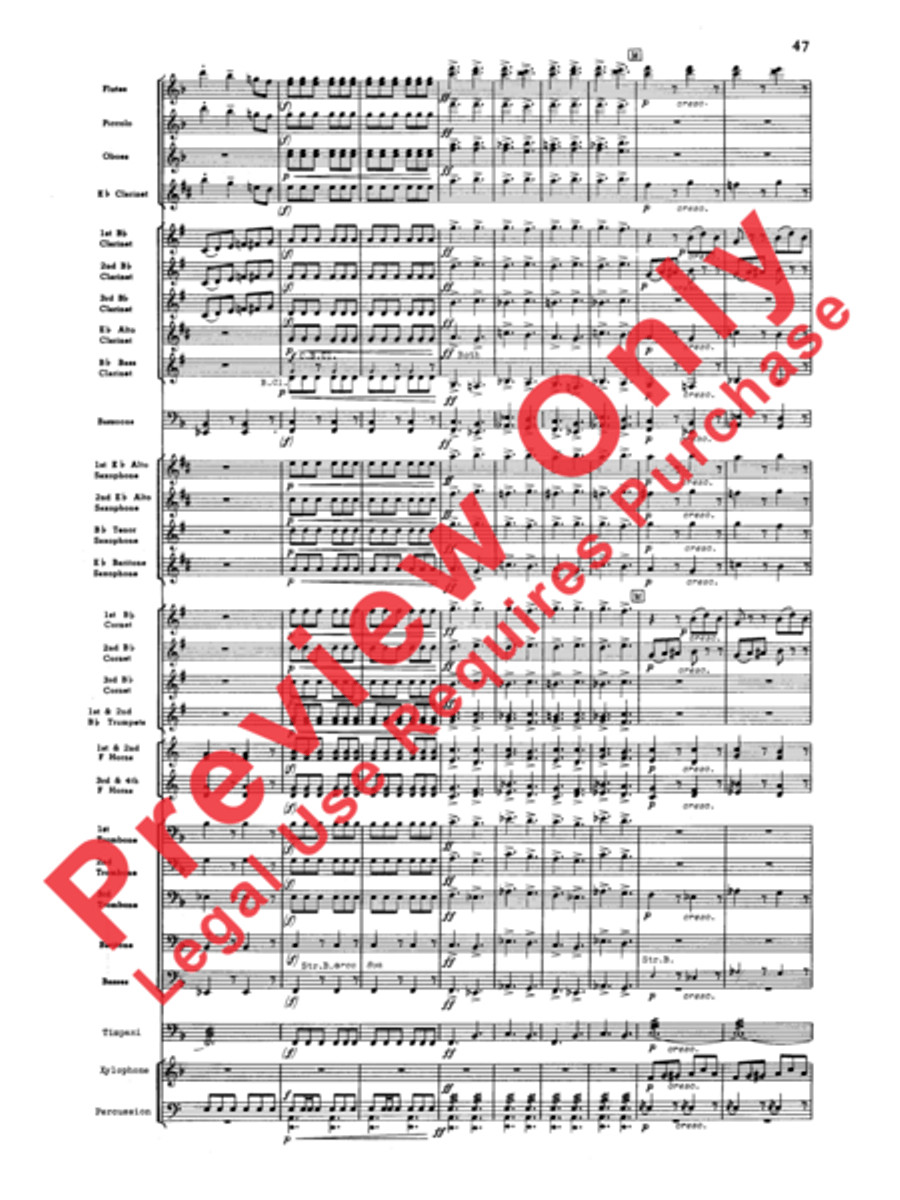 Third Suite (I. March, II. Waltz, III. Rondo) Concert Band scores gallery preview page 49