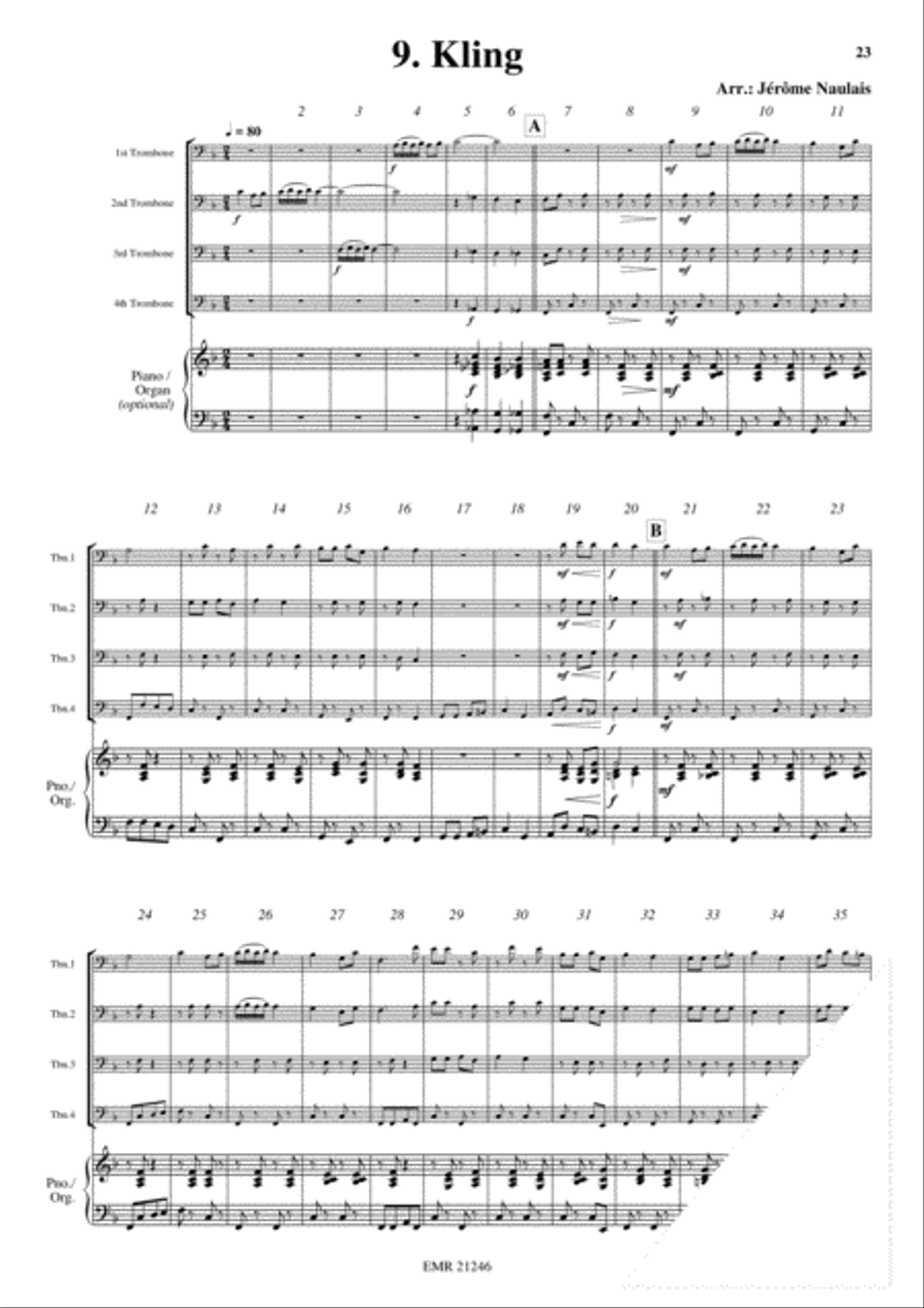 18 Christmas Songs Trombone Quartet scores gallery preview page 11