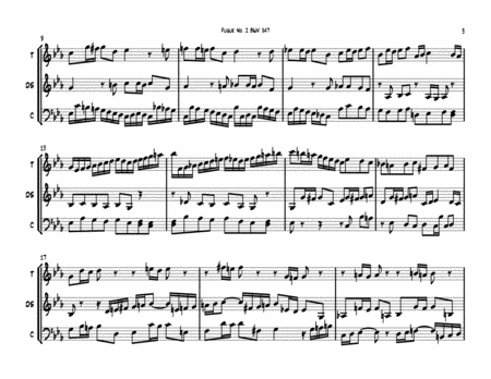 Fugue No 2 BWV 847 - Trio for Tenor, Double Second, & Cello Pans image number null