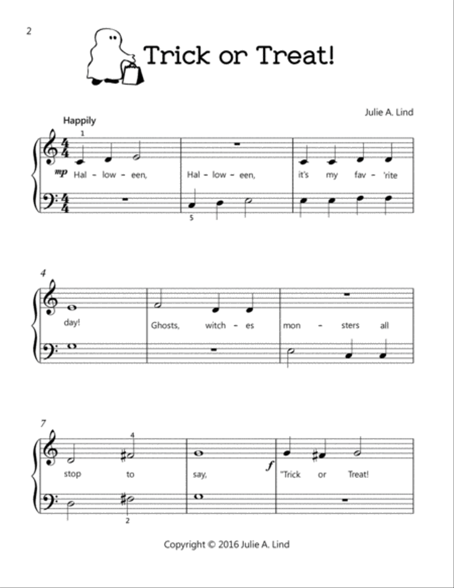 Halloween Piano Solos for Kids Easy Piano scores gallery preview page 3
