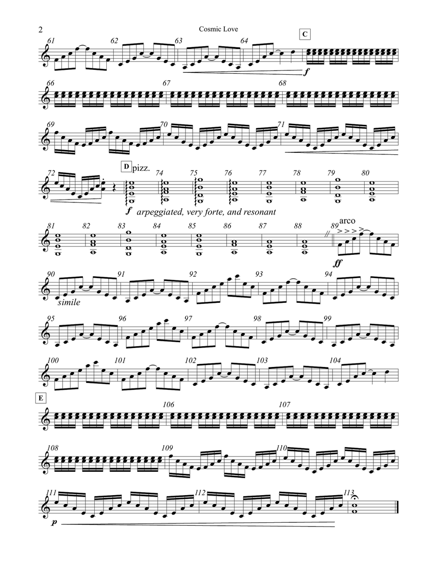 Cosmic Love String Quartet scores gallery preview page 4