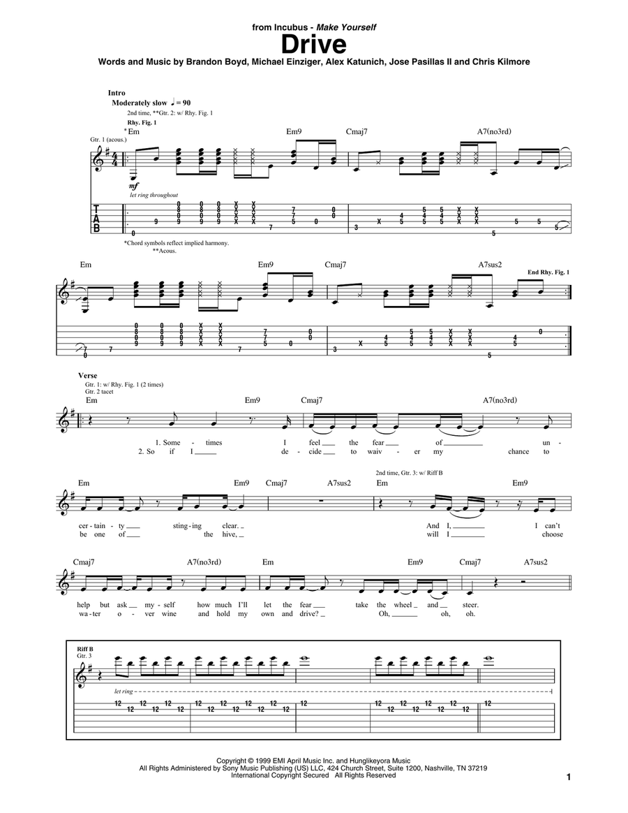 Drive Acoustic Guitar scores gallery preview page 1