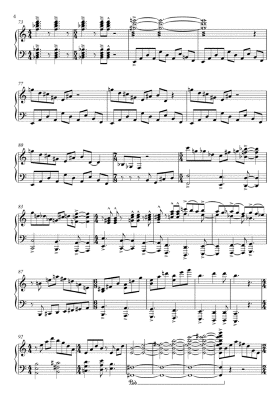 Tarkus Piano Solo scores gallery preview page 4