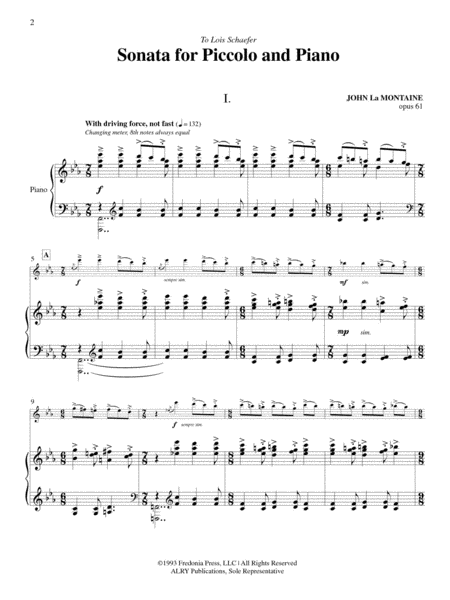 Sonata for Piccolo and Piano, Op. 61