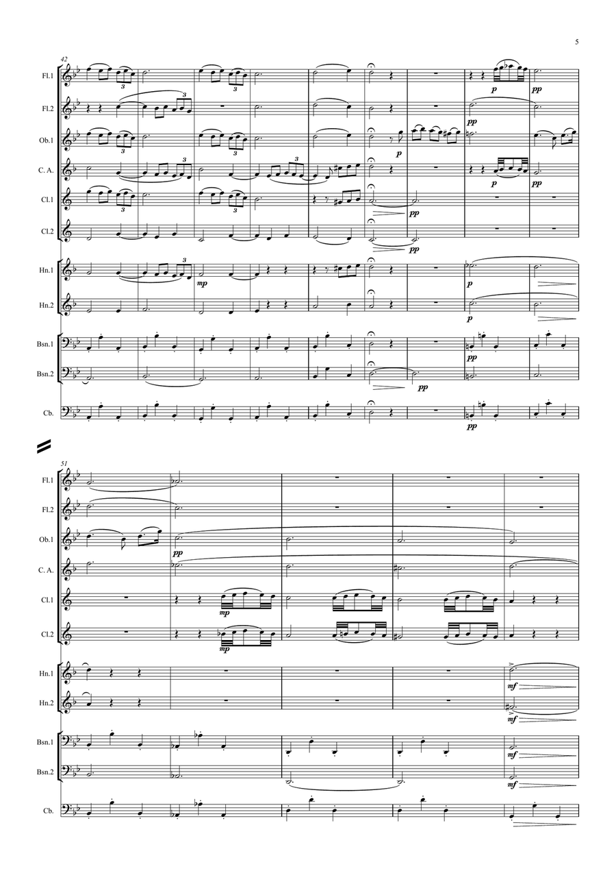 Albinoni: Adagio in G minor - symphonic wind dectet/bass Large Ensemble scores gallery preview page 5