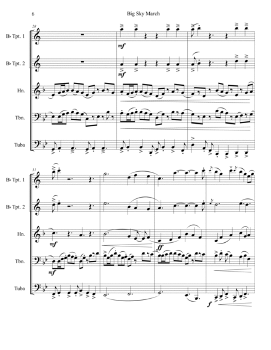 Big Sky March Brass Ensemble scores gallery preview page 6