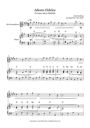 Adeste Fideles (O Come, All Ye Faithful) - alto sax and piano