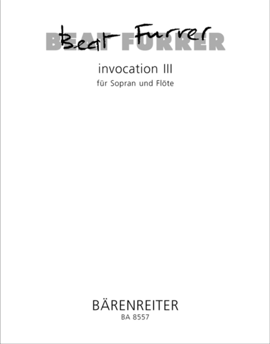 invocation III for Soprano and Flute Flute scores gallery preview page 1