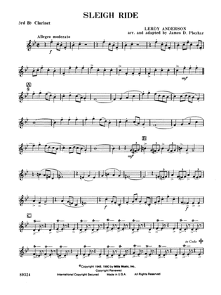 Sleigh Ride: 3rd B-flat Clarinet