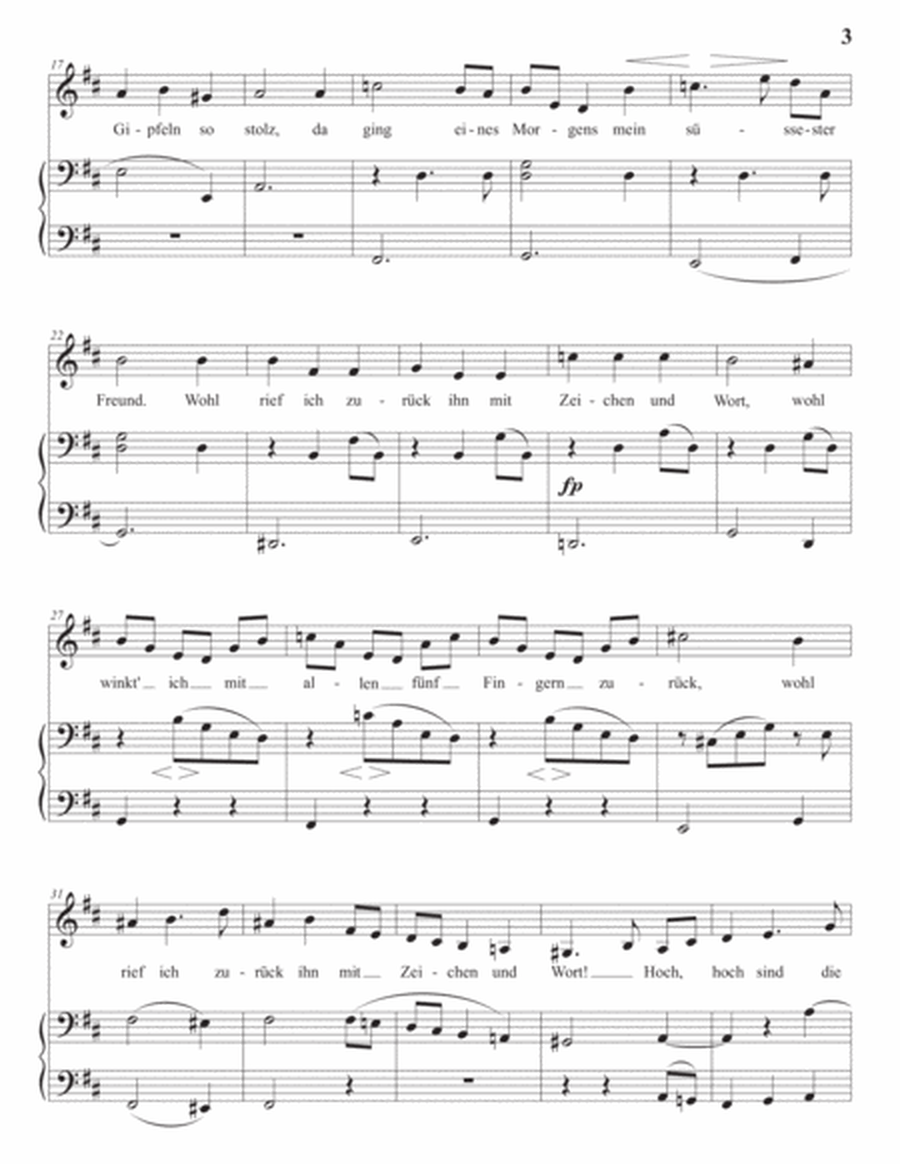 SCHUMANN: Hoch, hoch sind die Berge, Op. 138 no. 8 (transposed to D major)