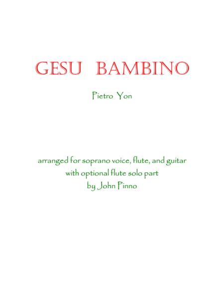 Gesu Bambino for voice, flute, and classical guitar