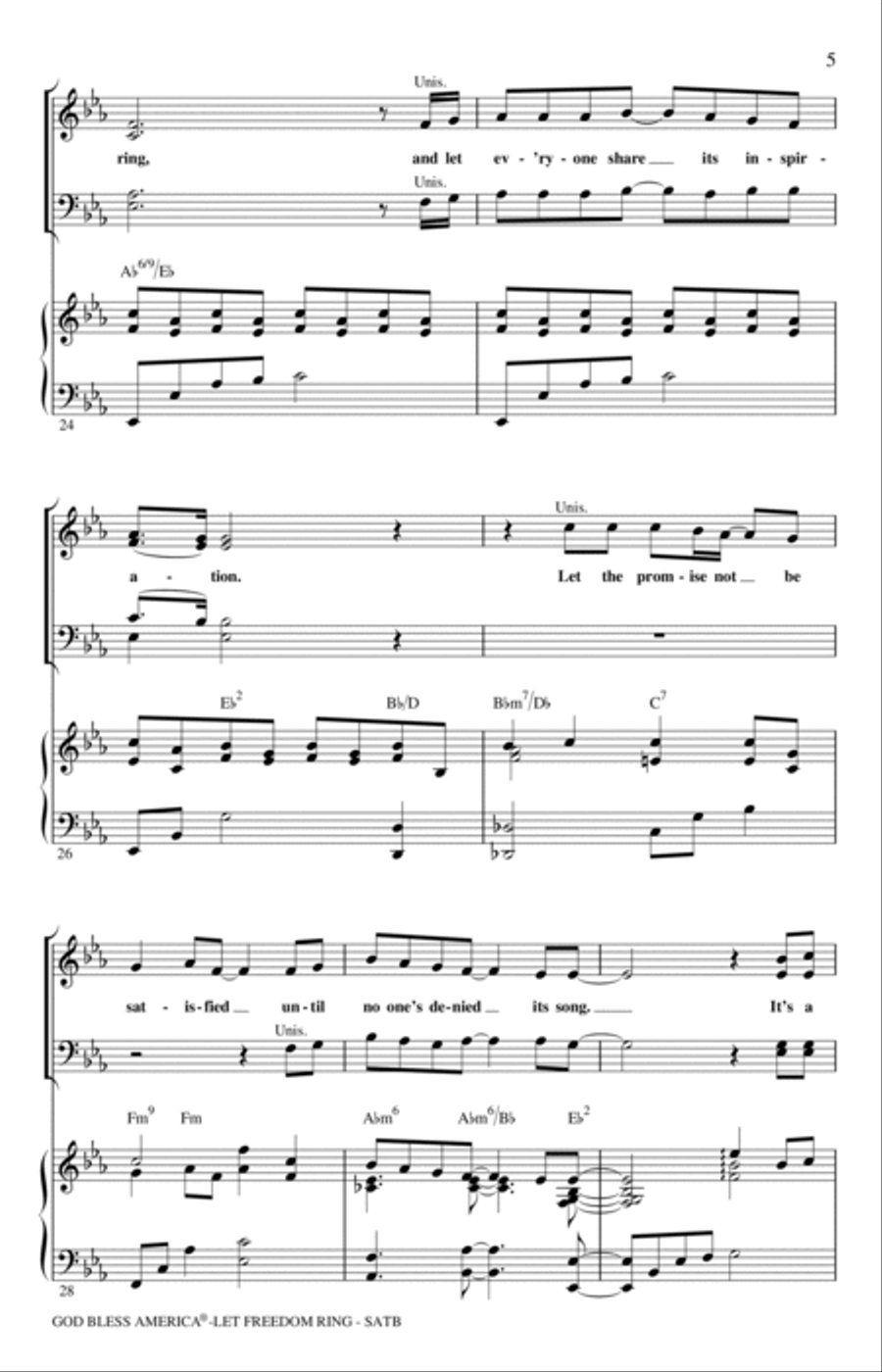 God Bless America (Let Freedom Ring) (Medley) 4-Part scores gallery preview page 4