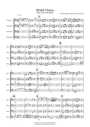 Bridal Chorus "Here Comes The Bride" for Trombone Quartet