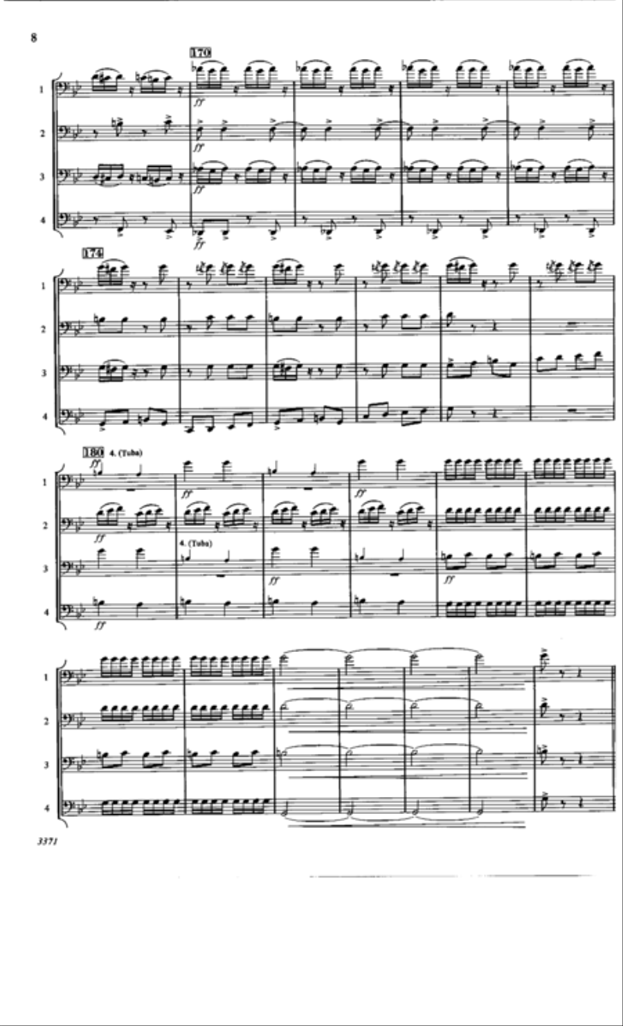 Russian Sailors' Dance Trombone Quartet scores gallery preview page 8