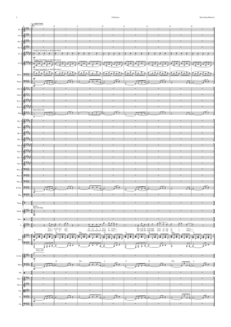 Don't Stop Believin' Full Orchestra scores gallery preview page 2