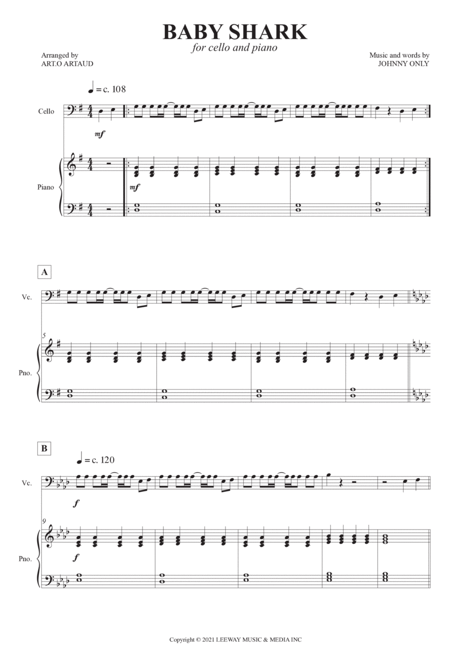 Baby Shark Baby Shark Chamber Music scores gallery preview page 1