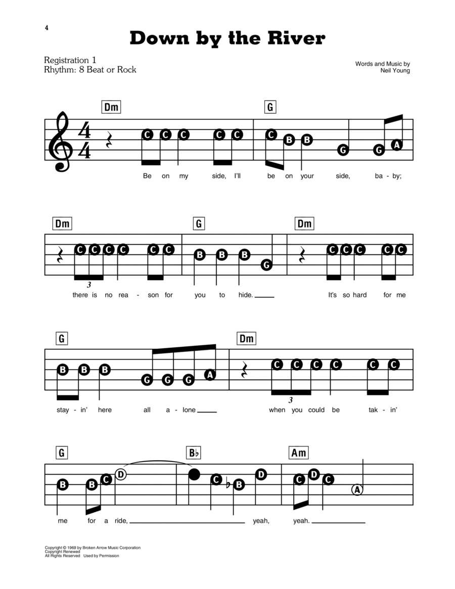 Down By The River Electronic Keyboard scores gallery preview page 1