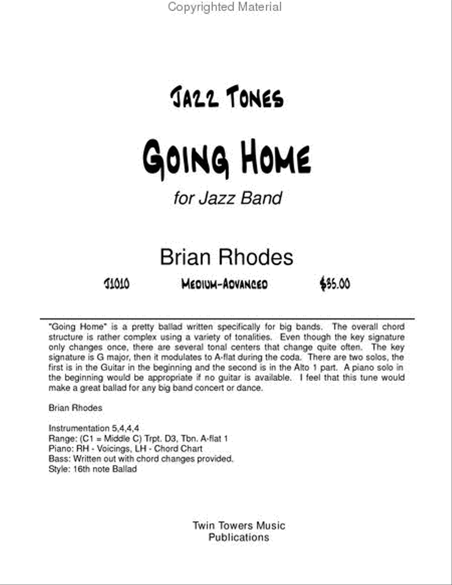 Going Home Jazz Ensemble scores gallery preview page 2