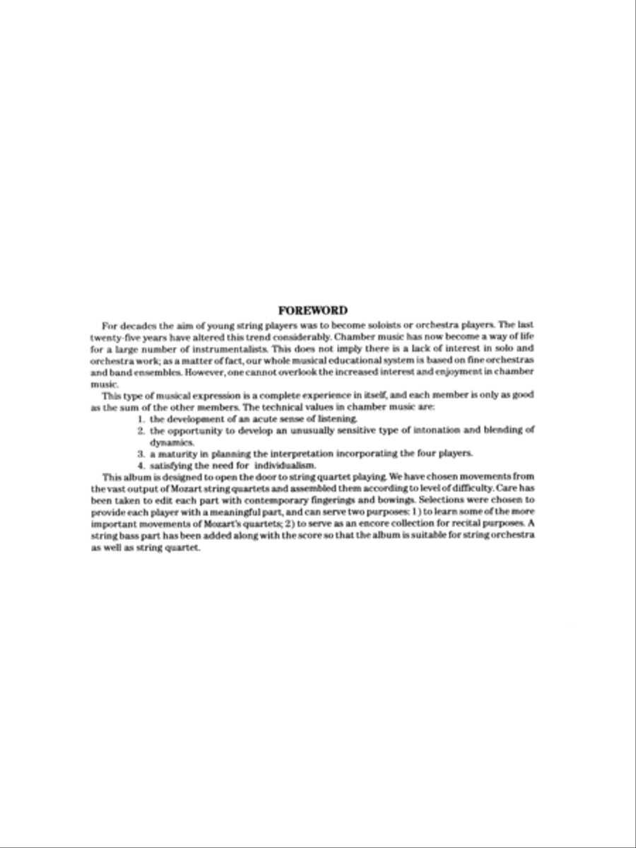 The Best of Mozart (For String Quartet or String Orchestra) String Quartet scores gallery preview page 3