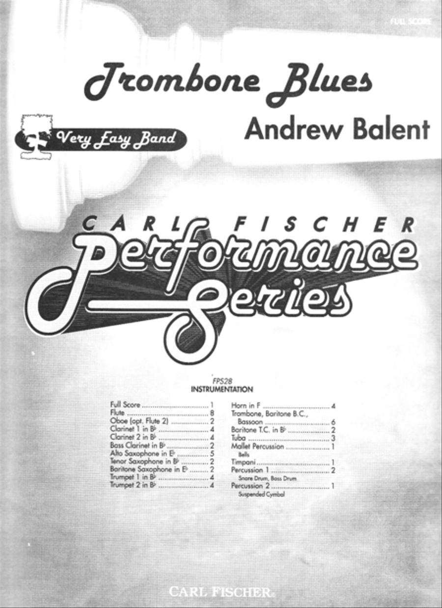 Trombone Blues Concert Band scores gallery preview page 1