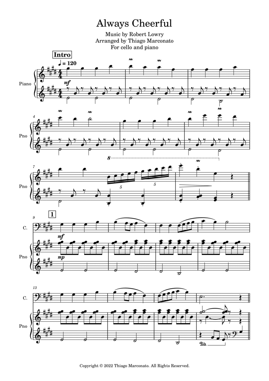 Always Cheerful Always Cheerful Piano scores gallery preview page 1