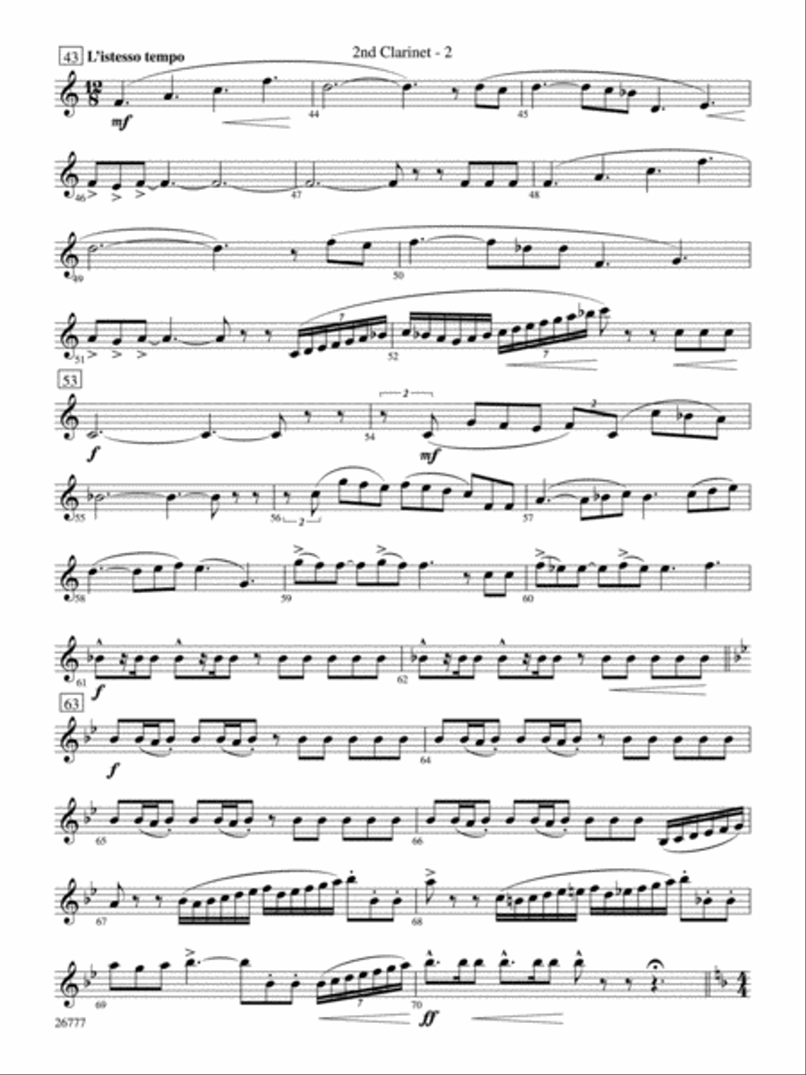 Soaring with John Williams: 2nd B-flat Clarinet Concert Band scores gallery preview page 2