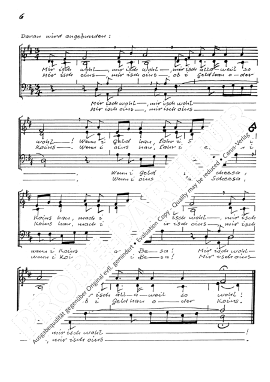 Auf hohen Bergen. Sechs schwabische Volkslieder Choir scores gallery preview page 9