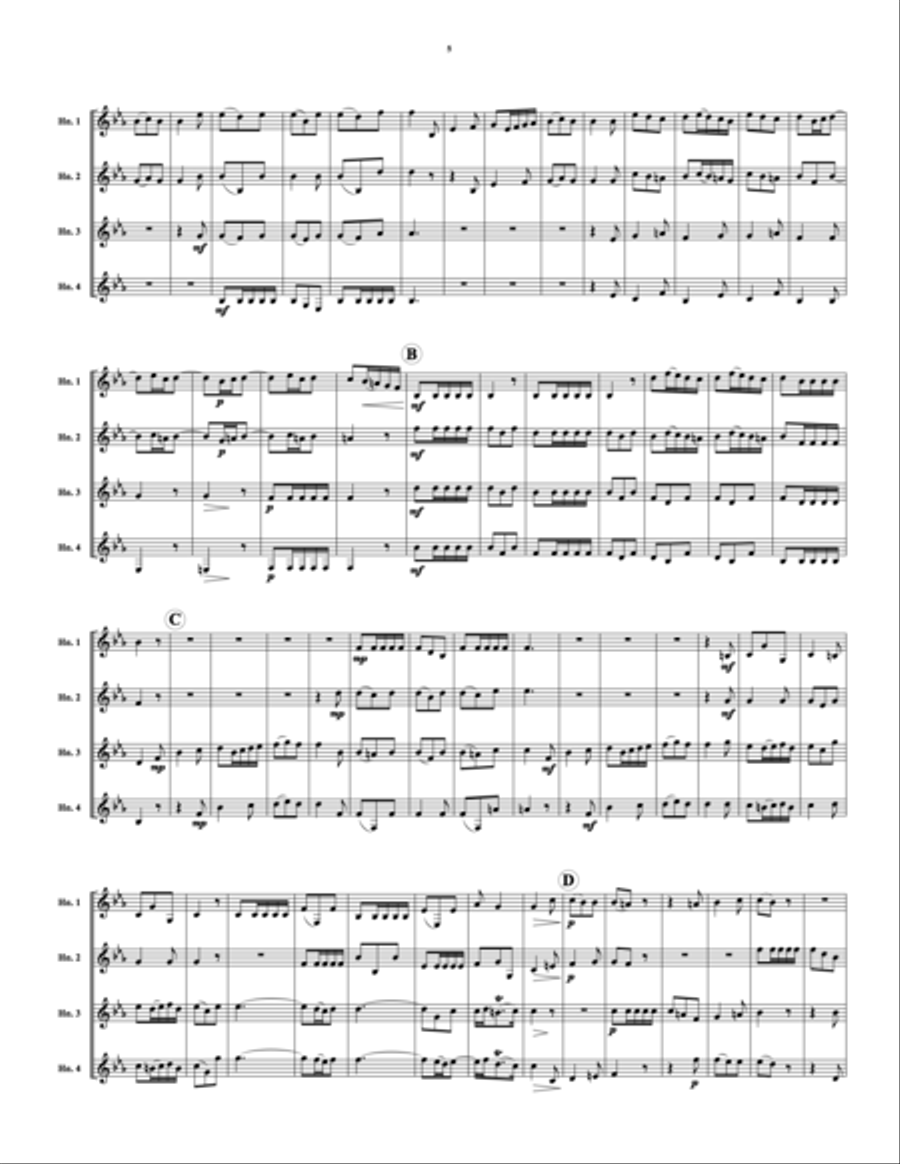 Concerto for Four Horns Concerto for Four Horns Horn scores gallery preview page 4