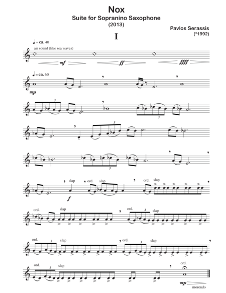 Nox (2013) Suite for sopranino saxophone image number null