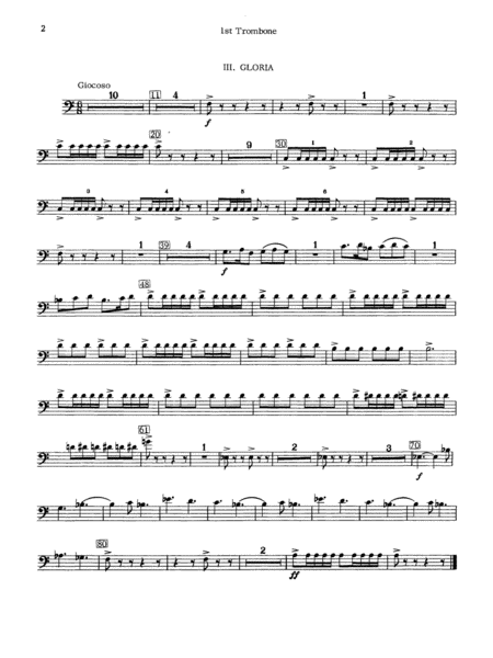 Liturgical Music for Band, Op. 33: 1st Trombone