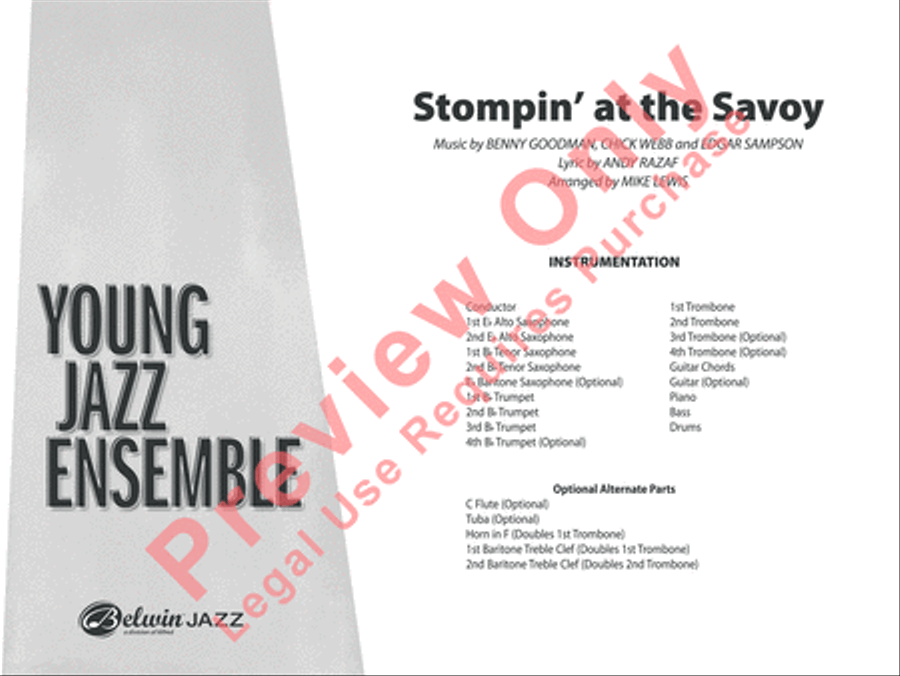 Stompin' at the Savoy Jazz Ensemble scores gallery preview page 2