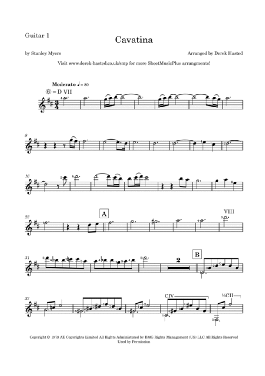 Cavatina Guitar scores gallery preview page 4