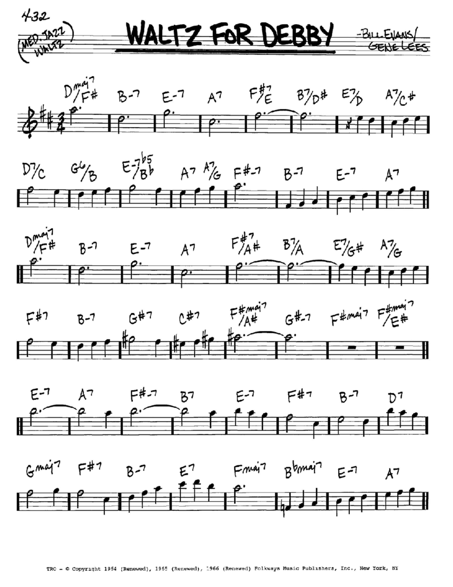 Waltz For Debby E-Flat Instrument scores gallery preview page 1