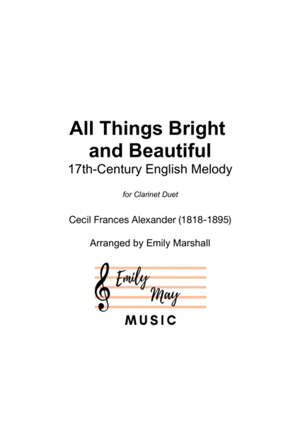 All Things Bright and Beautiful (for Clarinet Duet) image number null