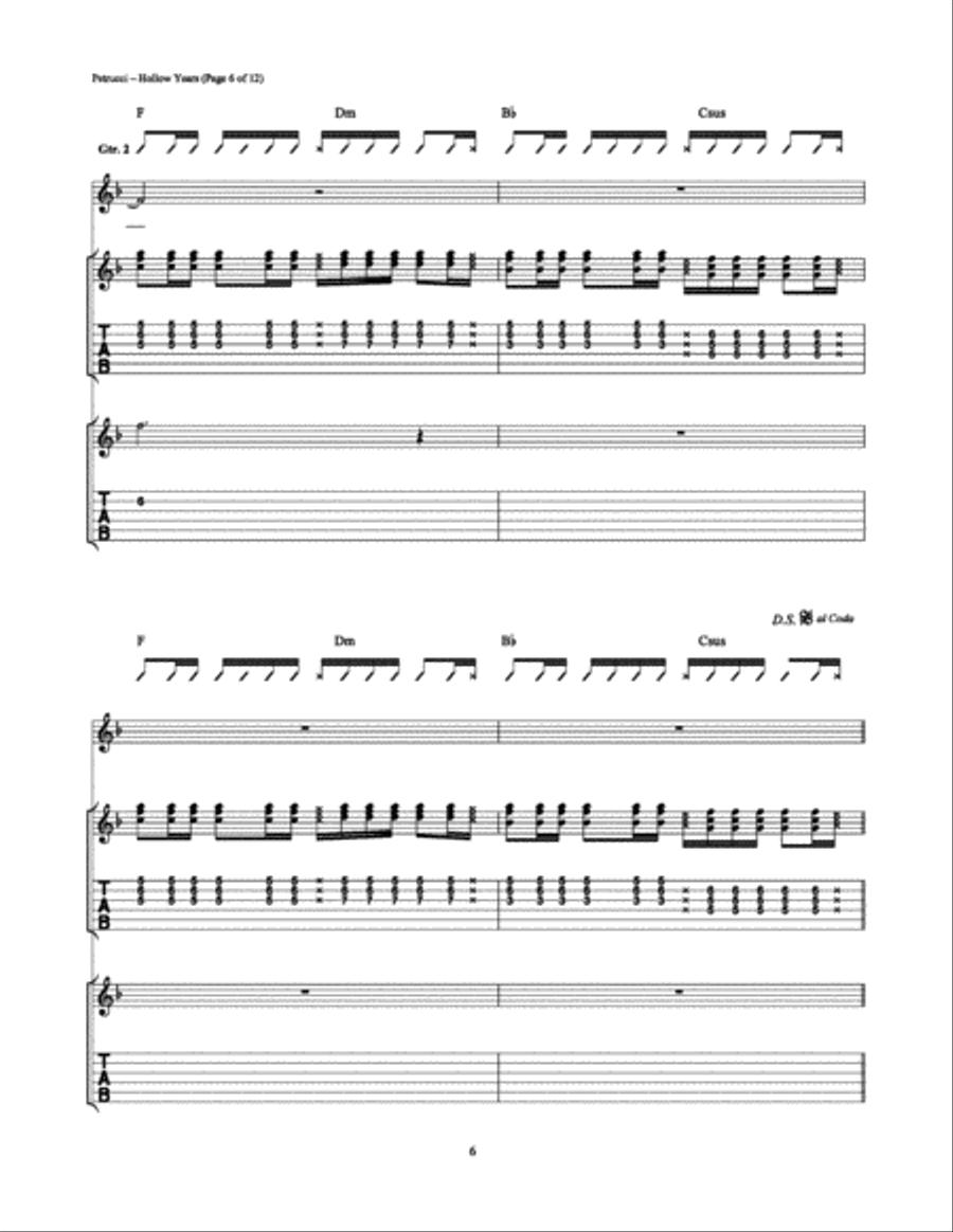 Hollow Years Hollow Years Electric Guitar scores gallery preview page 6