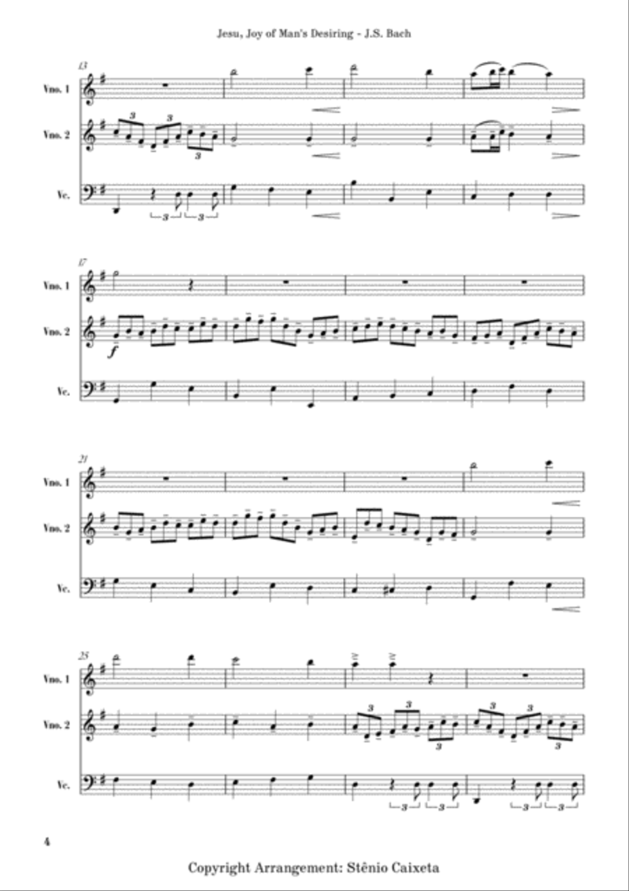 Jesu, Joy of Man's Desiring - BWV 147 String Duet scores gallery preview page 4
