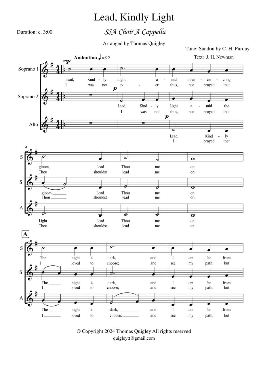 Lead, Kindly Light SSA scores gallery preview page 2