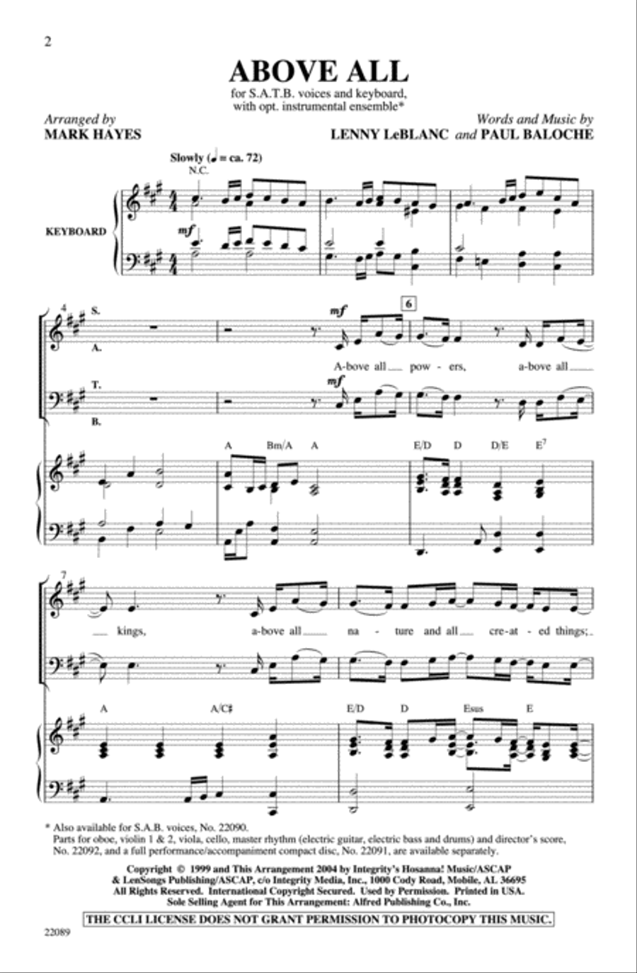 Above All 4-Part scores gallery preview page 2